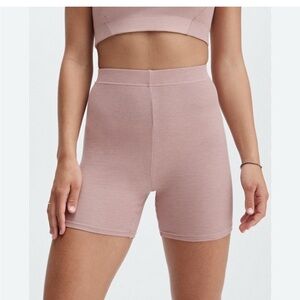 Fabletics RestoreKnit Slim Short Mauve Ribbed Lounge Minimalist Shorts L Beach